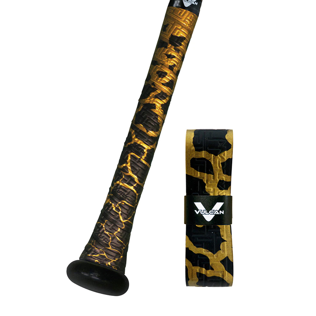 Bat Grip Beisbol Softbol Vulcan RARO ROMPE Oro 1.75 MM