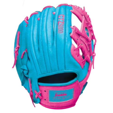 Guante Beisbol Franklin CTZ5000 Azul Rosa Lanzador Diestro