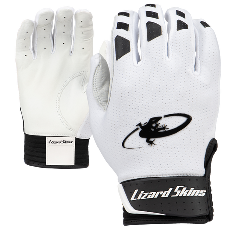 Guanteletas Beisbol Lizard Skinz Komodo v2 Blanco Negro INFANTIL