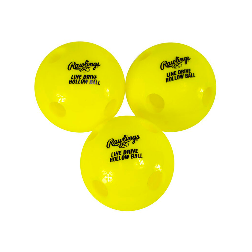 Set 3 Pelotas Entrenamiento Beisbol Line Drive Rawlings Huecas PVC