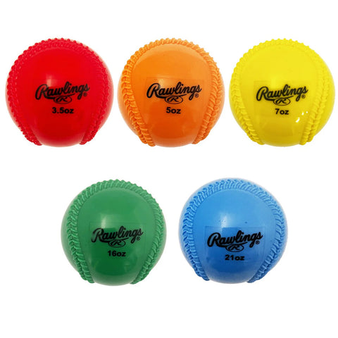 Set 5 Pelotas Peso Entrenamiento Plyo Power para Lanzamiento Rawlings