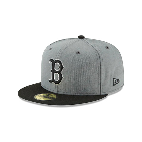 Gorra Beisbol Softbol New Era Red Sox Boston 59Fifty Gris Negro