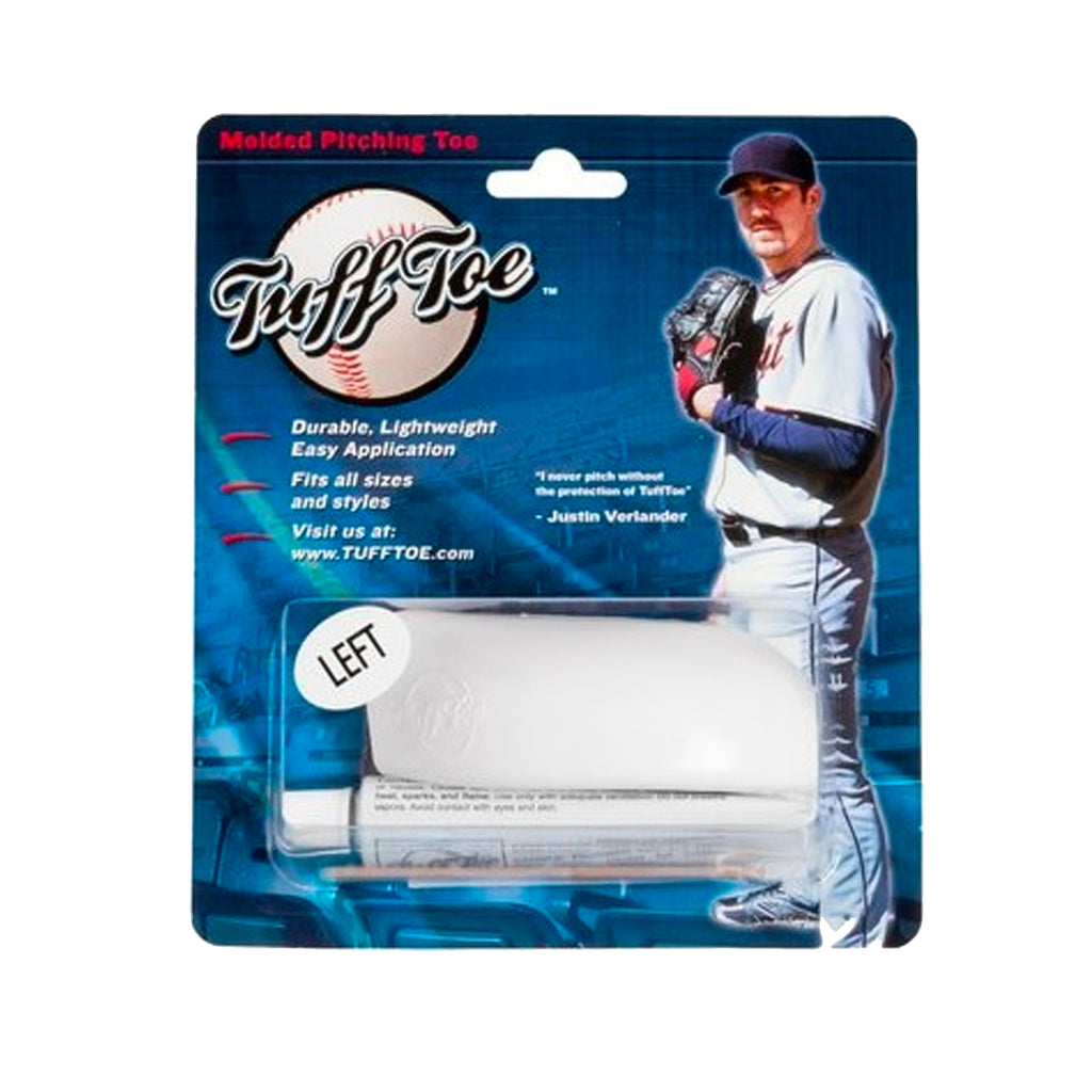 Protector Spike Pitcher Beisbol Softbol Tuff Toe 93LW Blanco Zurdo