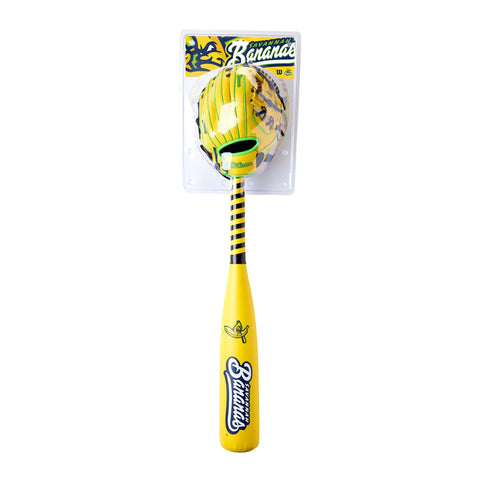 Set Guante Pelota y Bat Beisbol Wilson A200 Savannah Bananas EZ Catch WBW10410410 10 in Lanzador Diestro