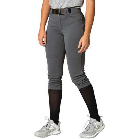 Pantalón Beisbol Softbol Wire2Wire Gris Oscuro Corto Dama