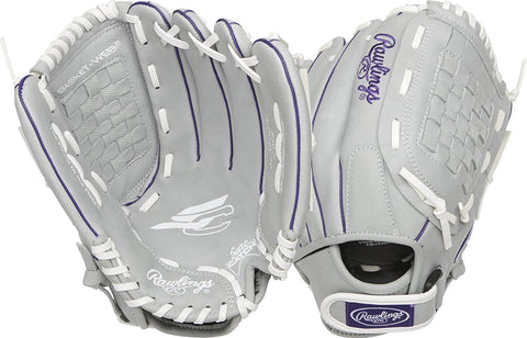 Guante Softbol Rawlings Sure Catch SCSB125PU Gris Blanco 12.5 in Adulto