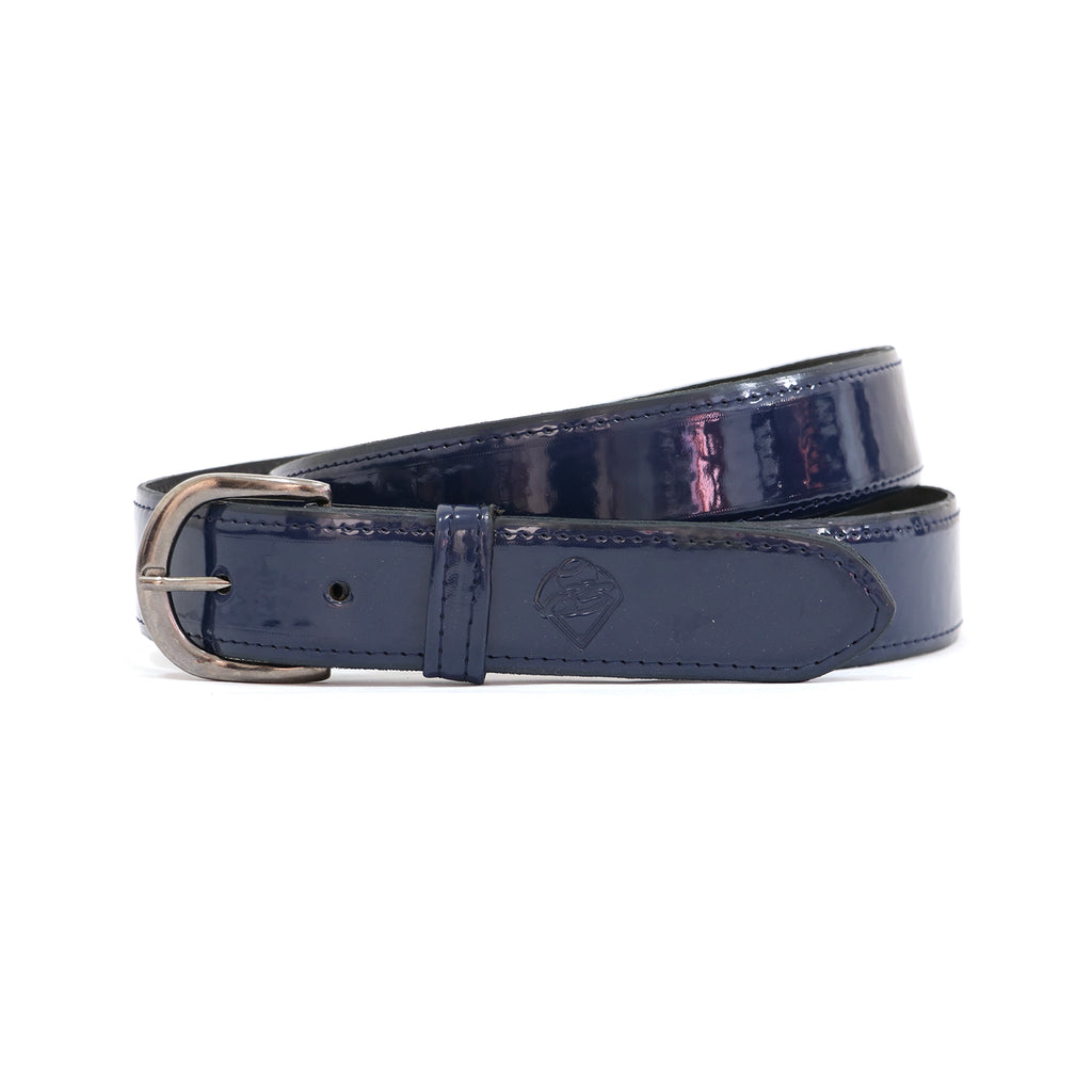 Cinturón Beisbol Softbol BS Piel Charol Azul Marino