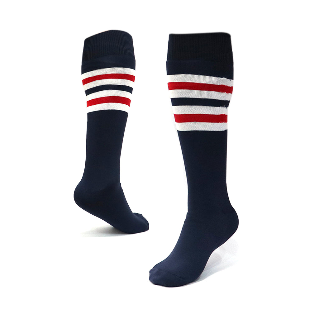 Medias Beisbol Softbol BS Rayas Marino Blanco Rojo MBSRMBR Adulto