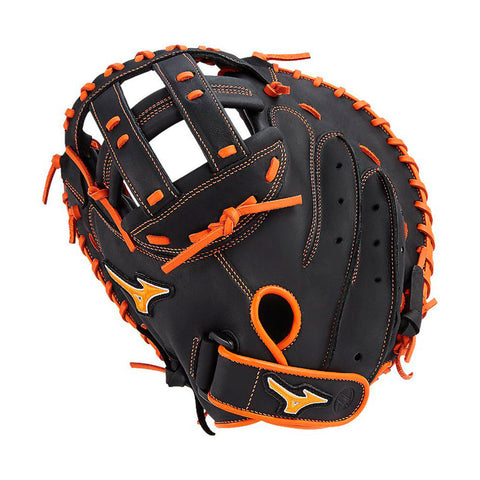 Guante Para Catcher Softbol Mizuno PrimeSE Negro Naranja 34 in ZURDO