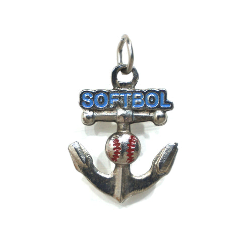 Dije Ancla Pelota de Softbol Azul Rey