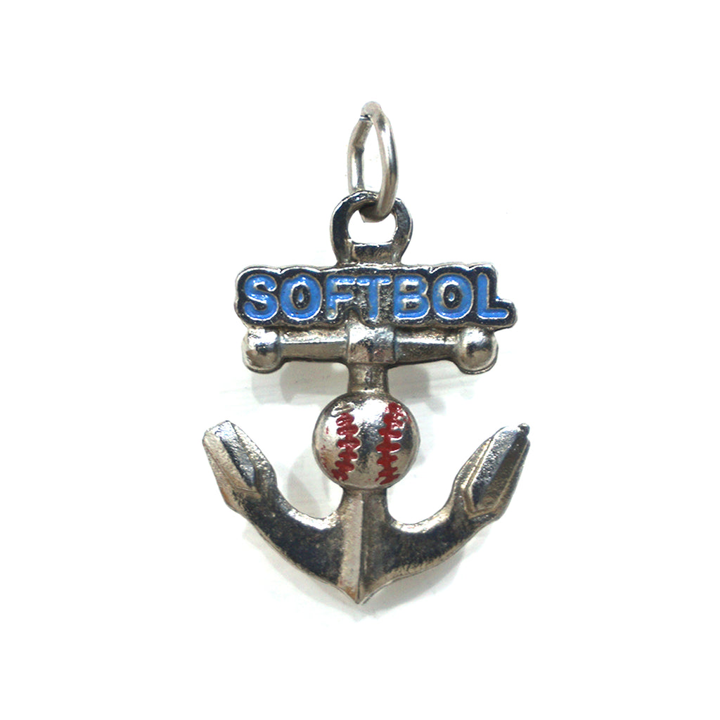 Dije Ancla Pelota de Softbol Azul Rey