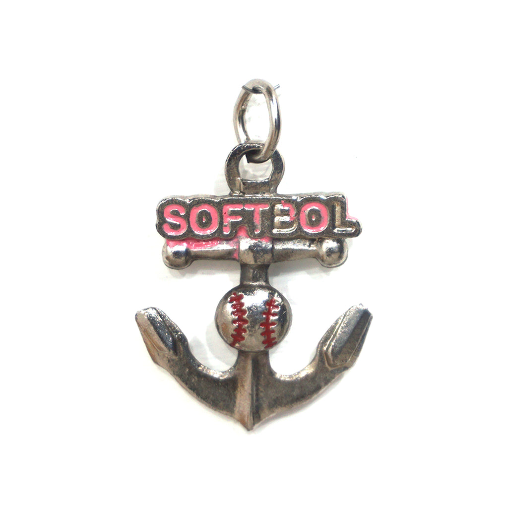 Dije Ancla Pelota de Softbol Rosa