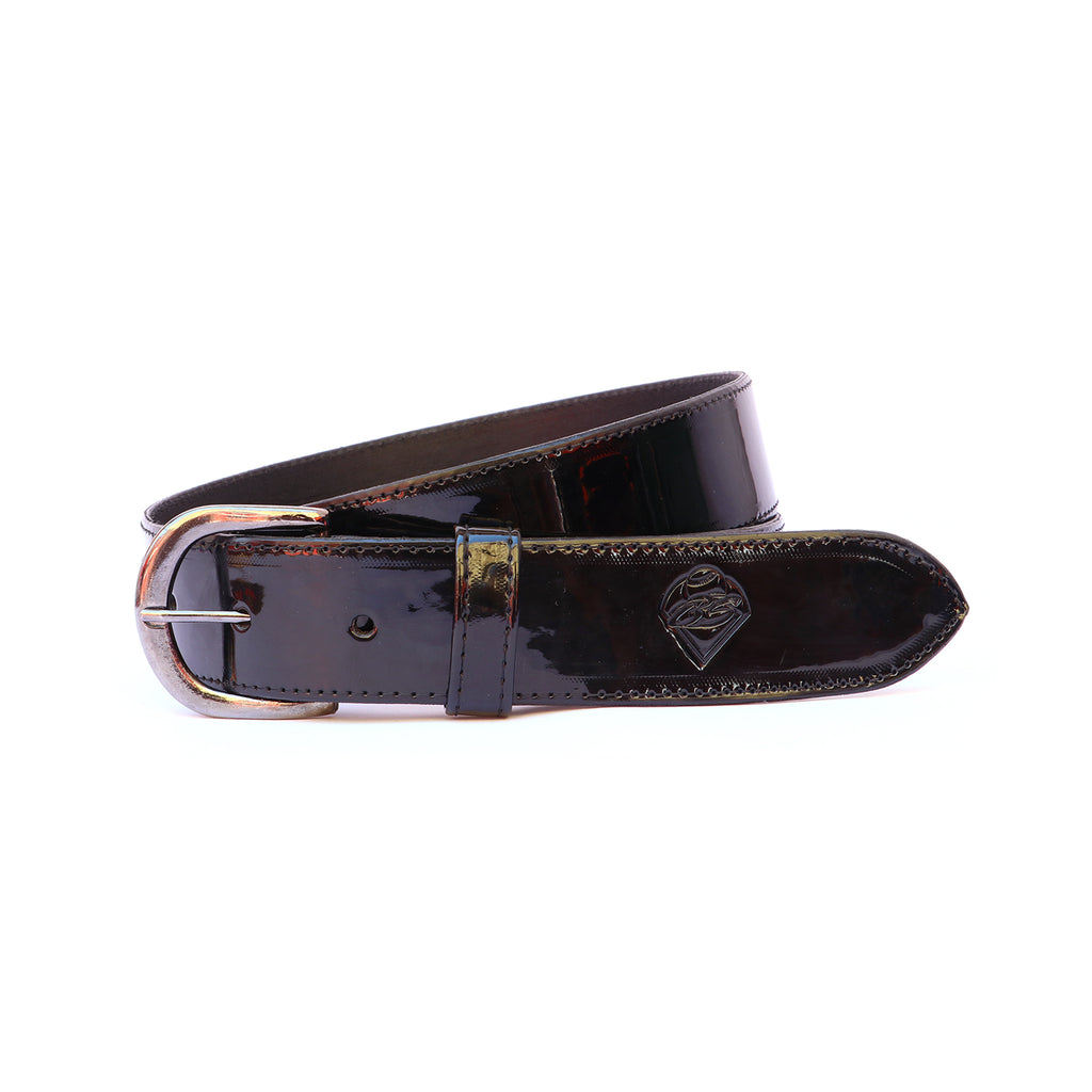 Cinturón Beisbol Softbol BS Piel Charol Negro