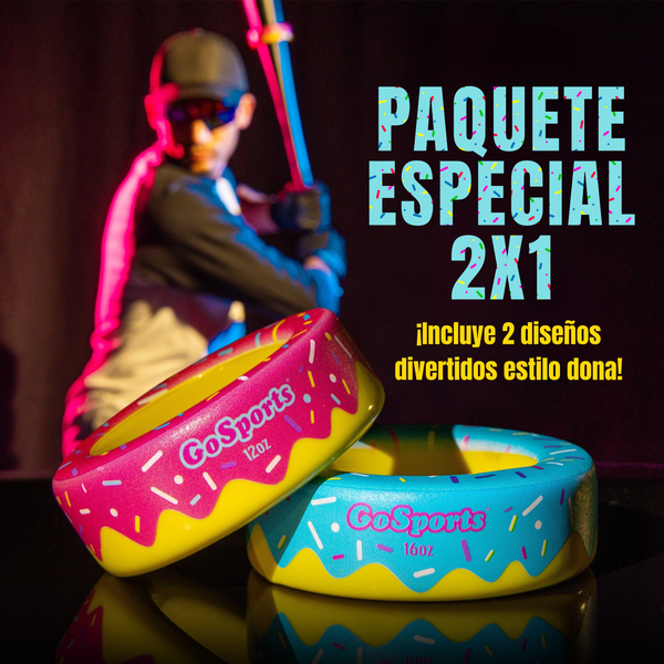 Set 2 Pesas Para Bat GoSports Beisbol Softbol Dona de 12 y 16 Oz