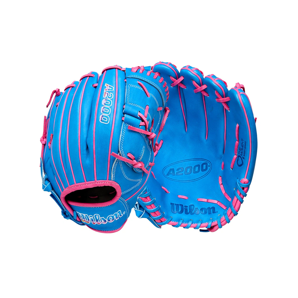 Guante Beisbol Wilson A2000 DP15 Azul Rosa 12 in
