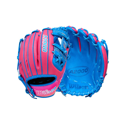 Guante Beisbol Wilson A2000 DP15 Rosa Azul 11.5 in