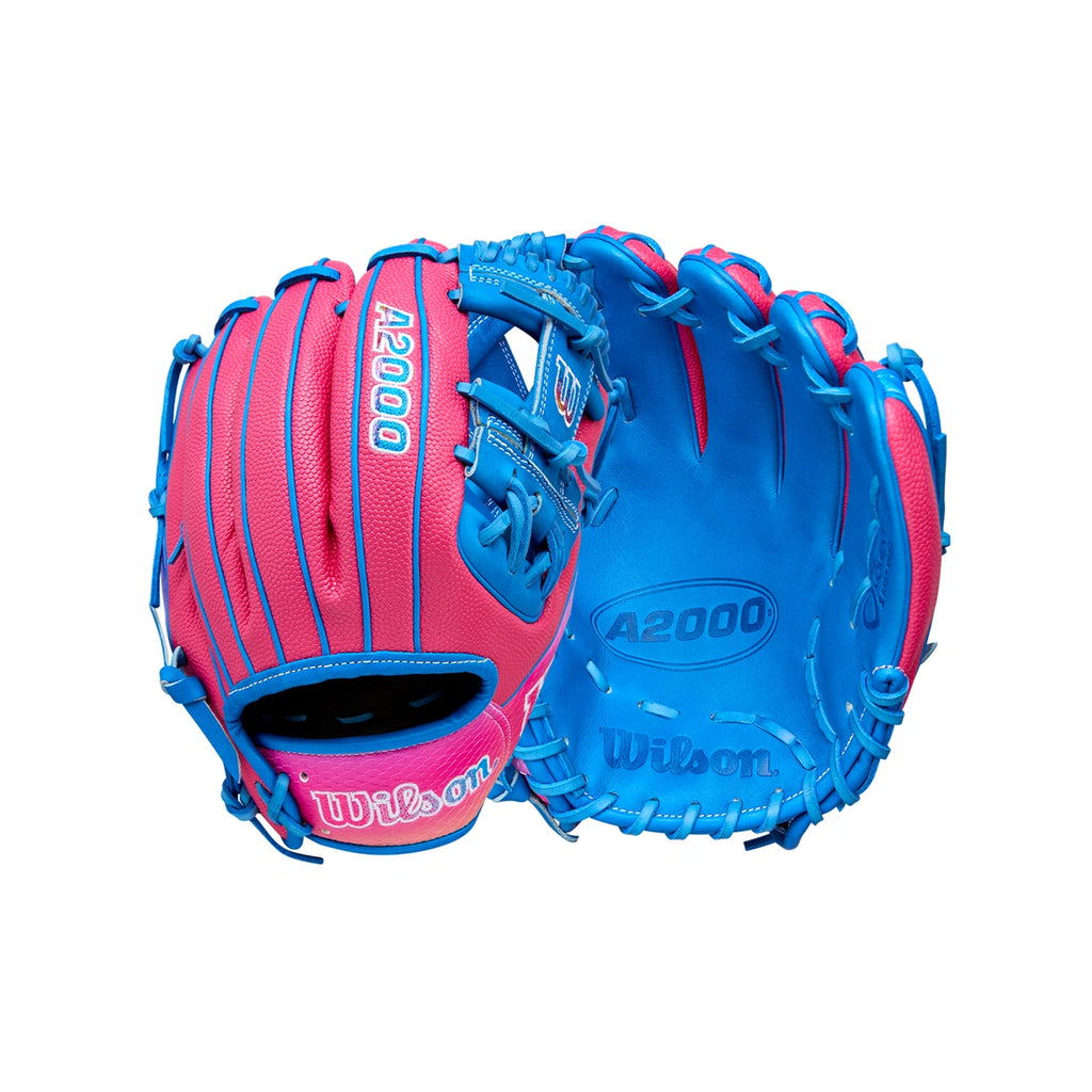 Guante Beisbol Wilson A2000 DP15 Rosa Azul 11.5 in