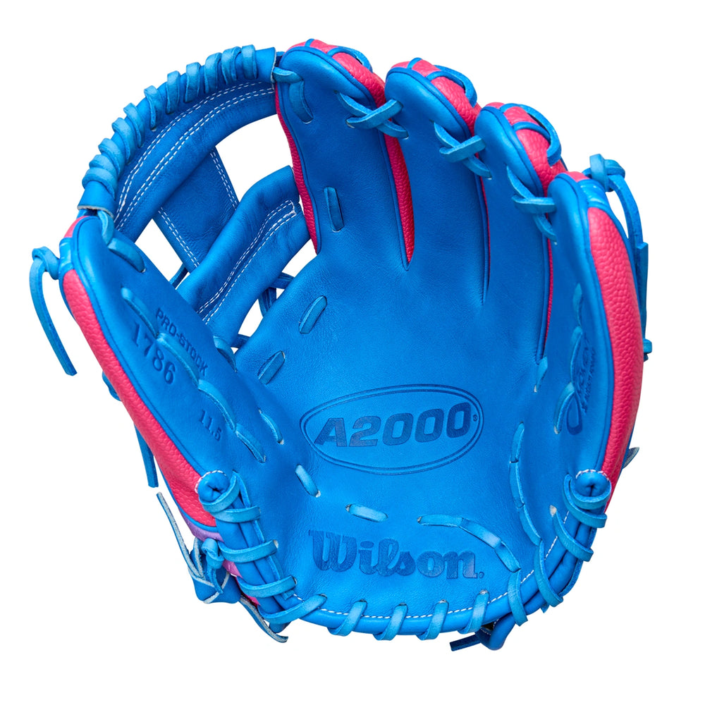 Guante Beisbol Wilson A2000 DP15 Rosa Azul 11.5 in