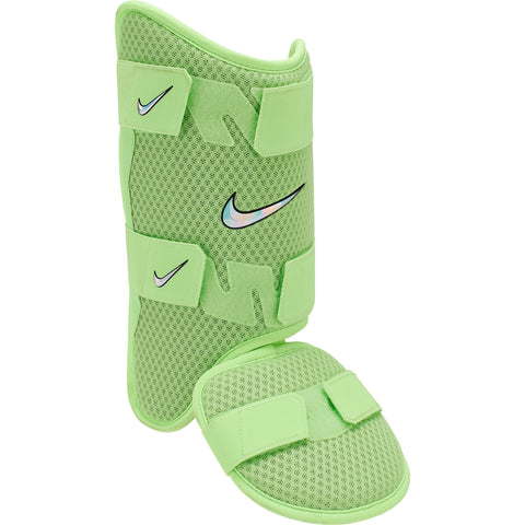 Espinillera Nike Diamond verde glow bateador diestro