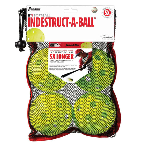Pack de Pelota Entrenamiento Practica Bateo Softbol Franklin Indestruct 4 piezas 12 in