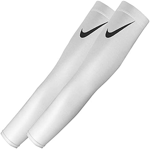 Par de Mangas Beisbol Softbol NIke Dri Fit Blanco Adulto