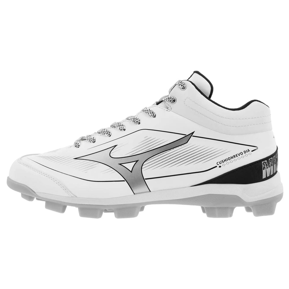 Spikes Beisbol Softbol Mizuno CushionRevo Diamond Mid Blanco Negro