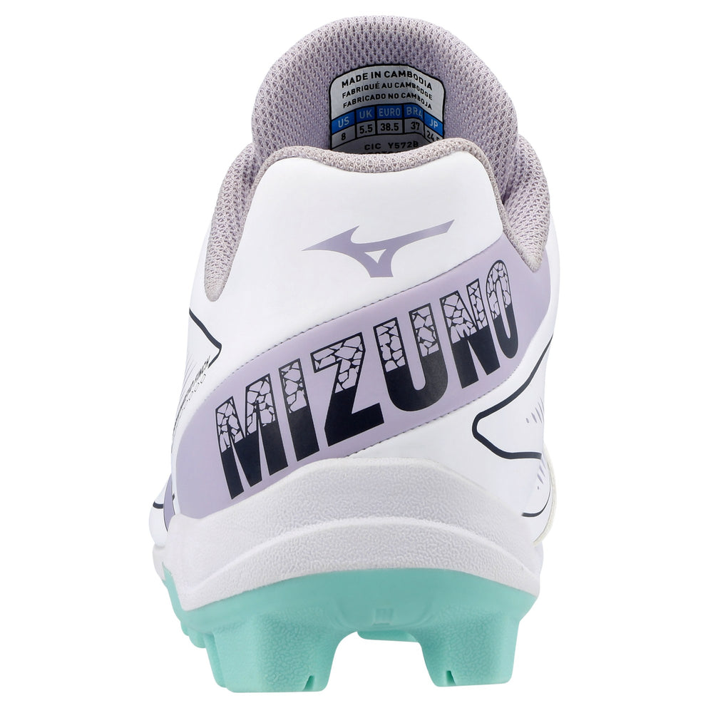 Spikes Softbol Mizuno CushionRevo Finch Blanco Lavanda DAMA