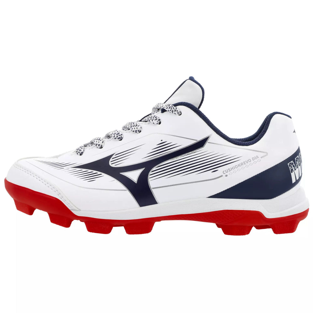 Spikes Beisbol Softbol Mizuno CushionRevo Diamond Jr Blanco Marino INFANTIL