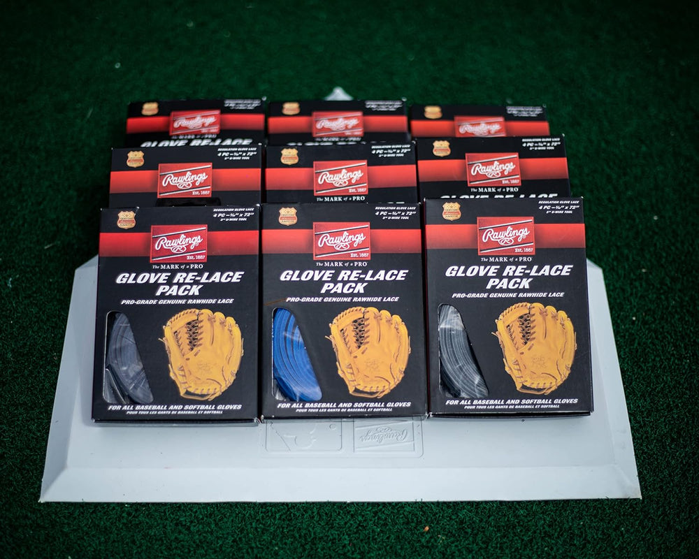 Paquete de 4 Correas Para Guante Beisbol Softbol Rawlings LACEPK-CBLU Azul Claro