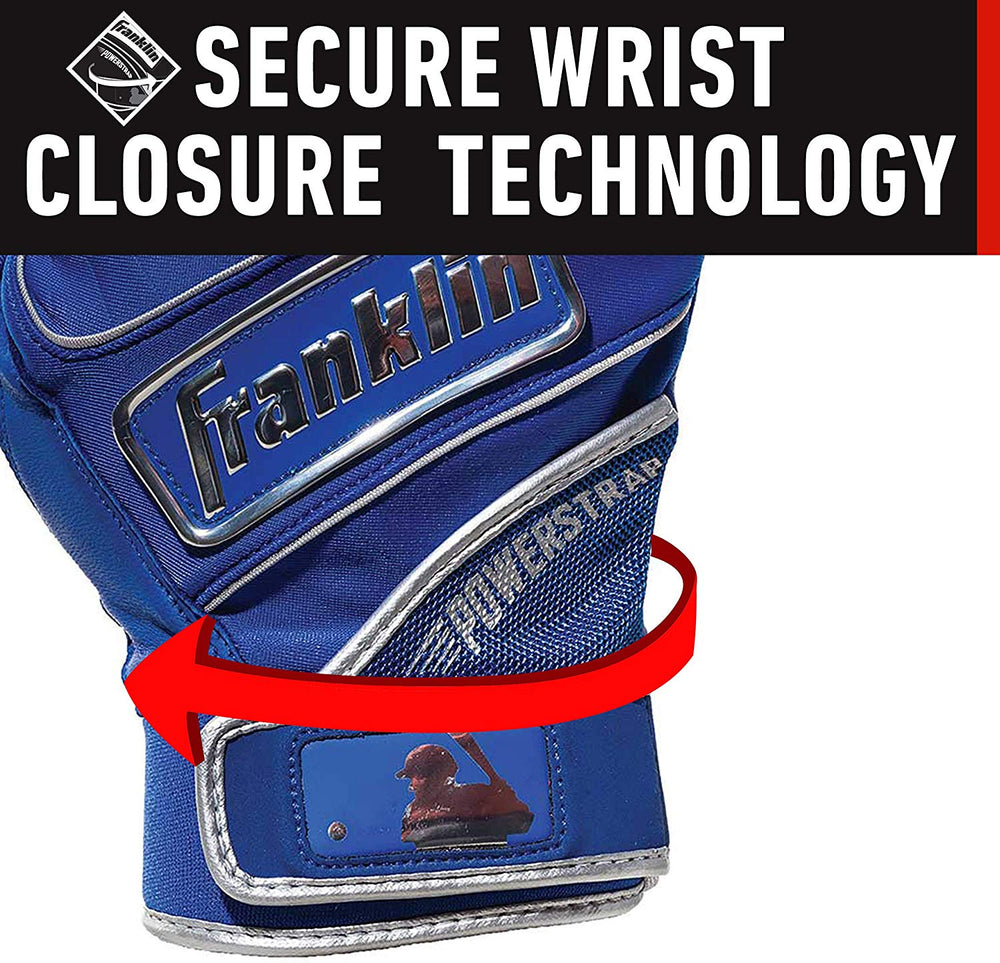 Guanteletas Beisbol Franklin Powerstrap Chrome Blanco ADULTO