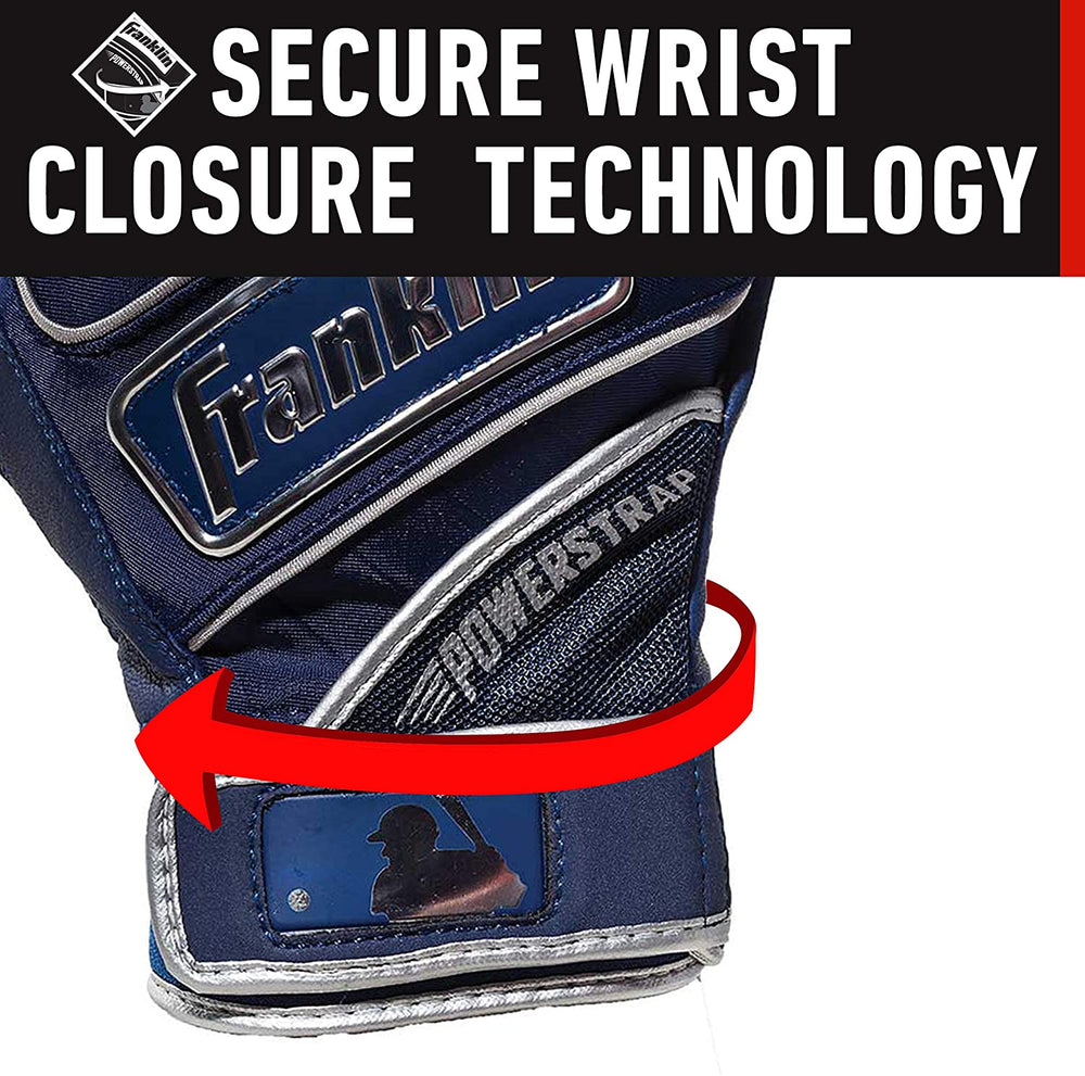 Guanteletas Beisbol Franklin Powerstrap Chrome Blanco ADULTO