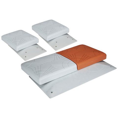 Set de bases softbol Champro B072S desmontable: 2 bases y primera base doble de seguridad blanca y naranja