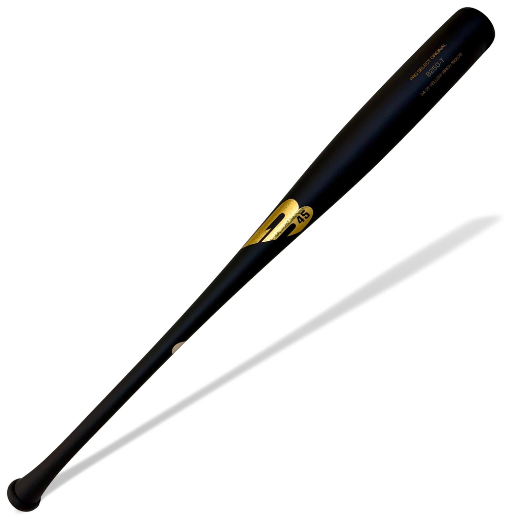 Bat Beisbol B45 Pro Select Birch B250-Torpedo Negro Dorado