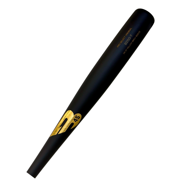 Bat Beisbol B45 Pro Select Birch B250-Torpedo Negro Dorado