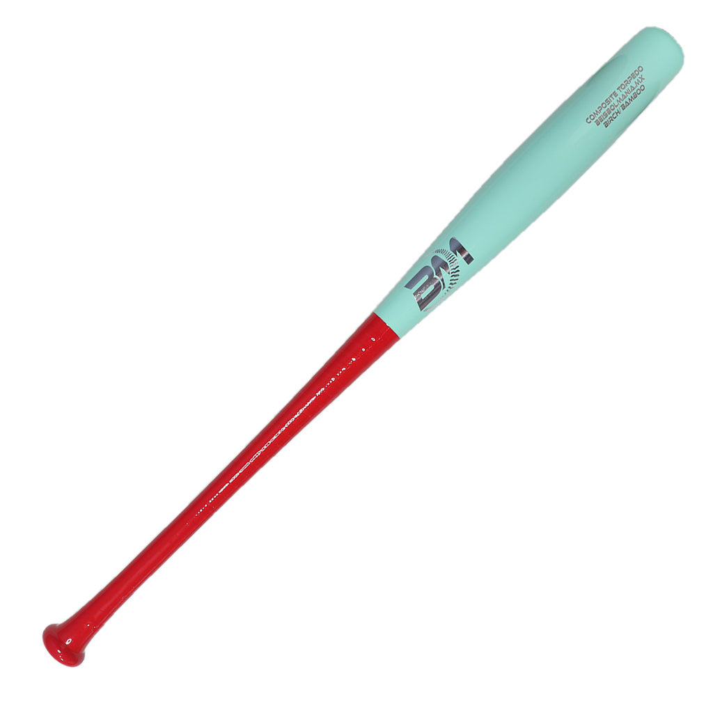 Bat Beisbol TORPEDO Reforzado Beisbolmania COMPUESTO BIRCH BAMBOO BMTOR ROJO MENTA