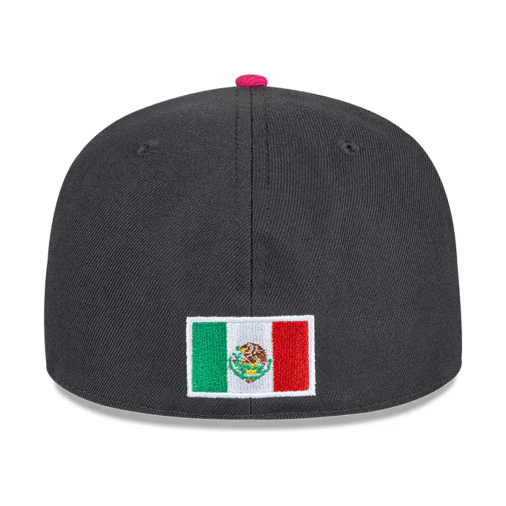 Gorra Beisbol Softbol New Era Seleccion Mexico Away 59Fifty Cerrada Gris Rosa