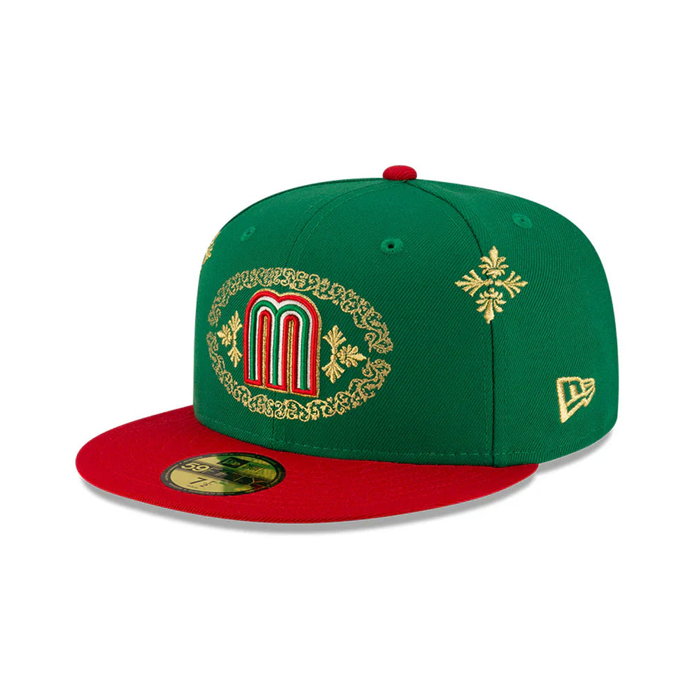 Gorra Beisbol Softbol New Era Seleccion Mexico Charro 59Fifty Cerrada Verde