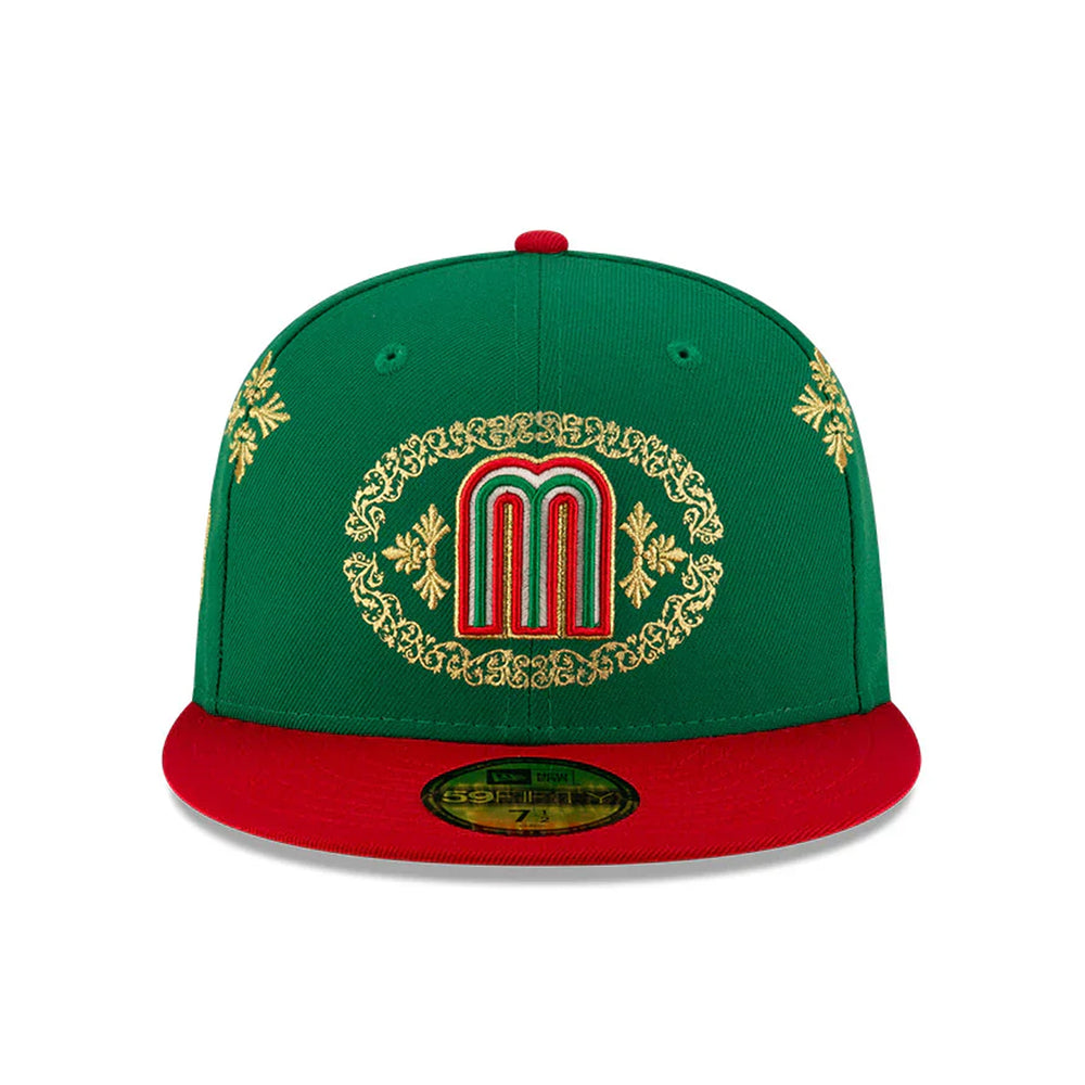 Gorra Beisbol Softbol New Era Seleccion Mexico Charro 59Fifty Cerrada Verde