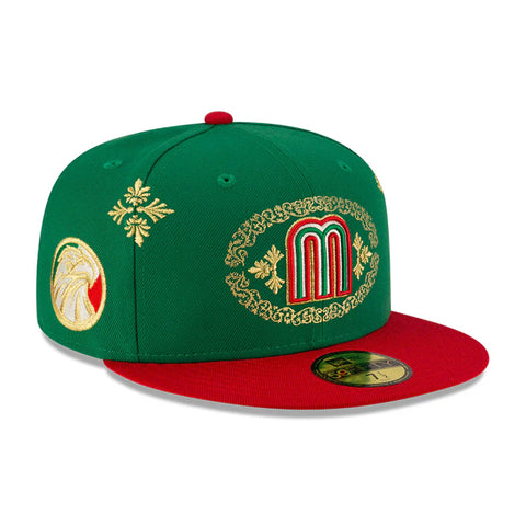Gorra Beisbol Softbol New Era Seleccion Mexico Charro 59Fifty Cerrada Verde