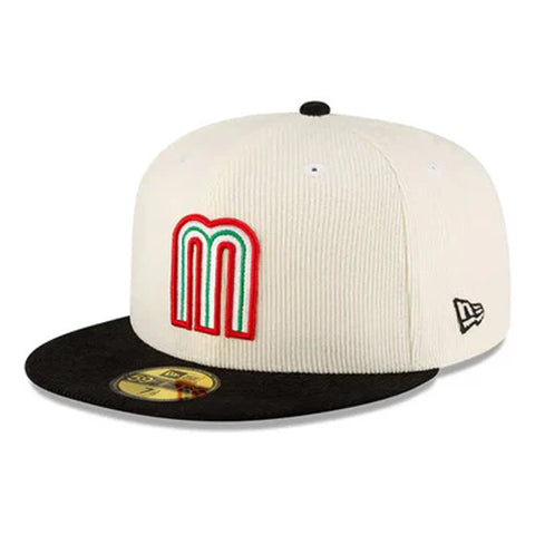 Gorra Beisbol Softbol New Era Seleccion Mexico Corduroy 59Fifty Cerrada Negra