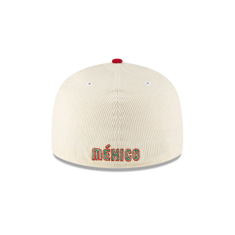 Gorra Beisbol Softbol New Era Seleccion Mexico Corduroy 59Fifty Cerrada Roja