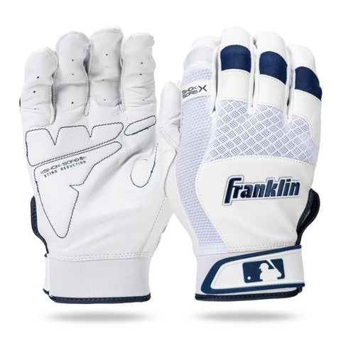 Guanteletas Beisbol Franklin Shock Sorb X Blanco Marino Adulto