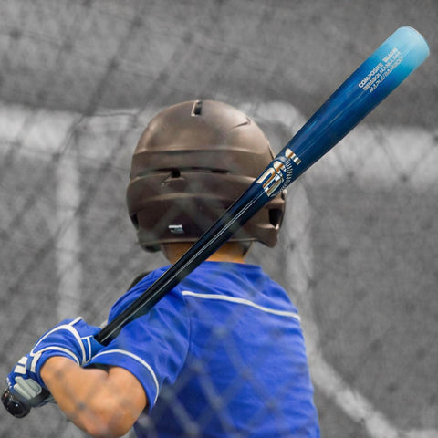 Bat Beisbol Reforzado Con Fibra de Vidrio Beisbolmania Compuesto Maple Bamboo BM271 Celeste Marino
