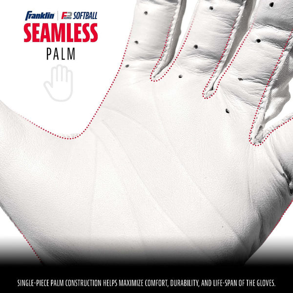 Guanteletas Softbol Franklin Cfx FP Chrome Blanco Azul DAMA