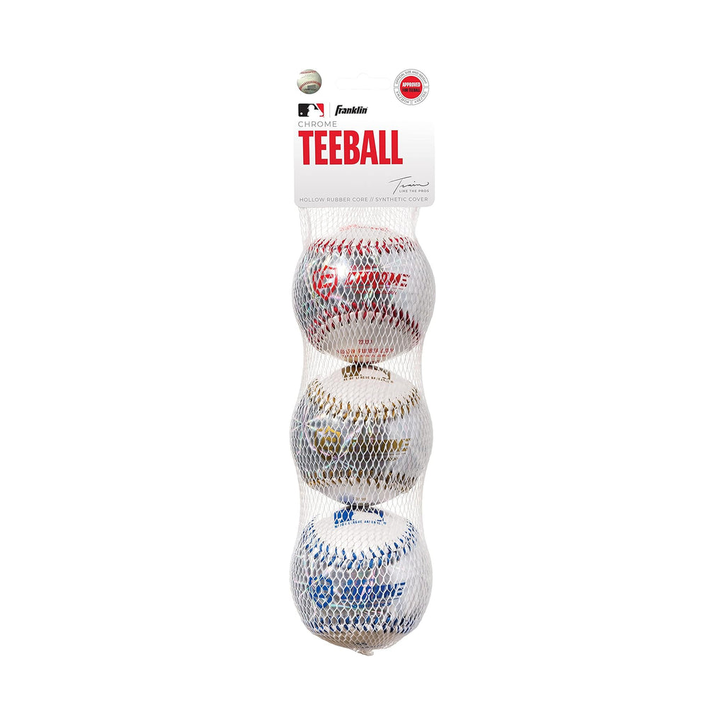 Set 3 Pelotas de Beisbol Infantil Franklin Soft Strike Chrome 9 in JUVENIL