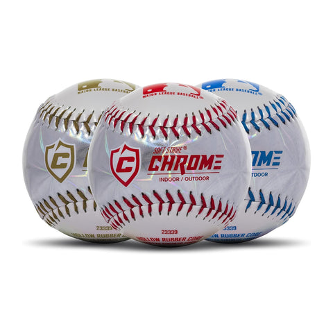 Set 3 Pelotas de Beisbol Infantil Franklin Soft Strike Chrome 9 in JUVENIL