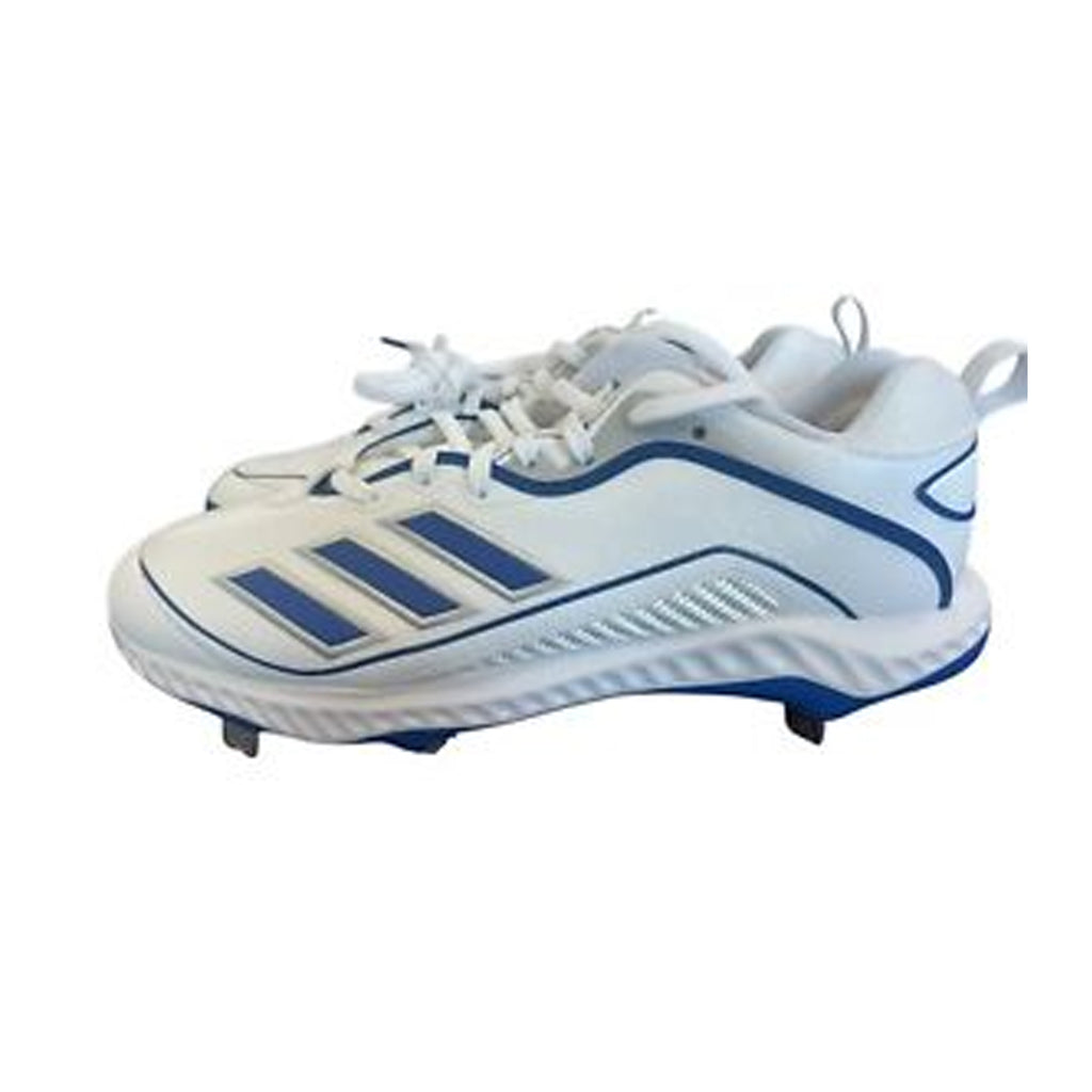 Spikes Beisbol Adidas Icon 6 Bounce Blanco Azul