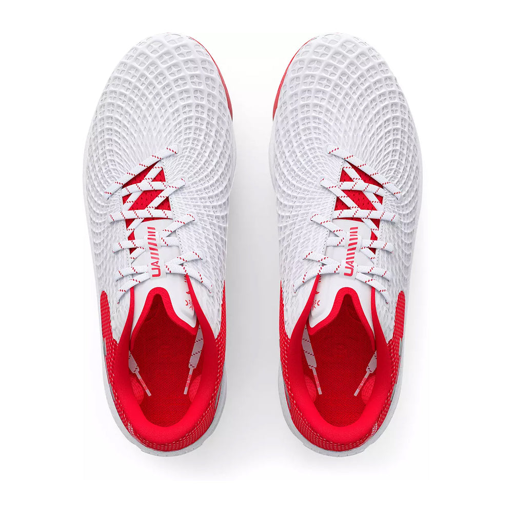Spikes Softbol Under Armour Glyde 2.0 MT Blanco Rojo Dama