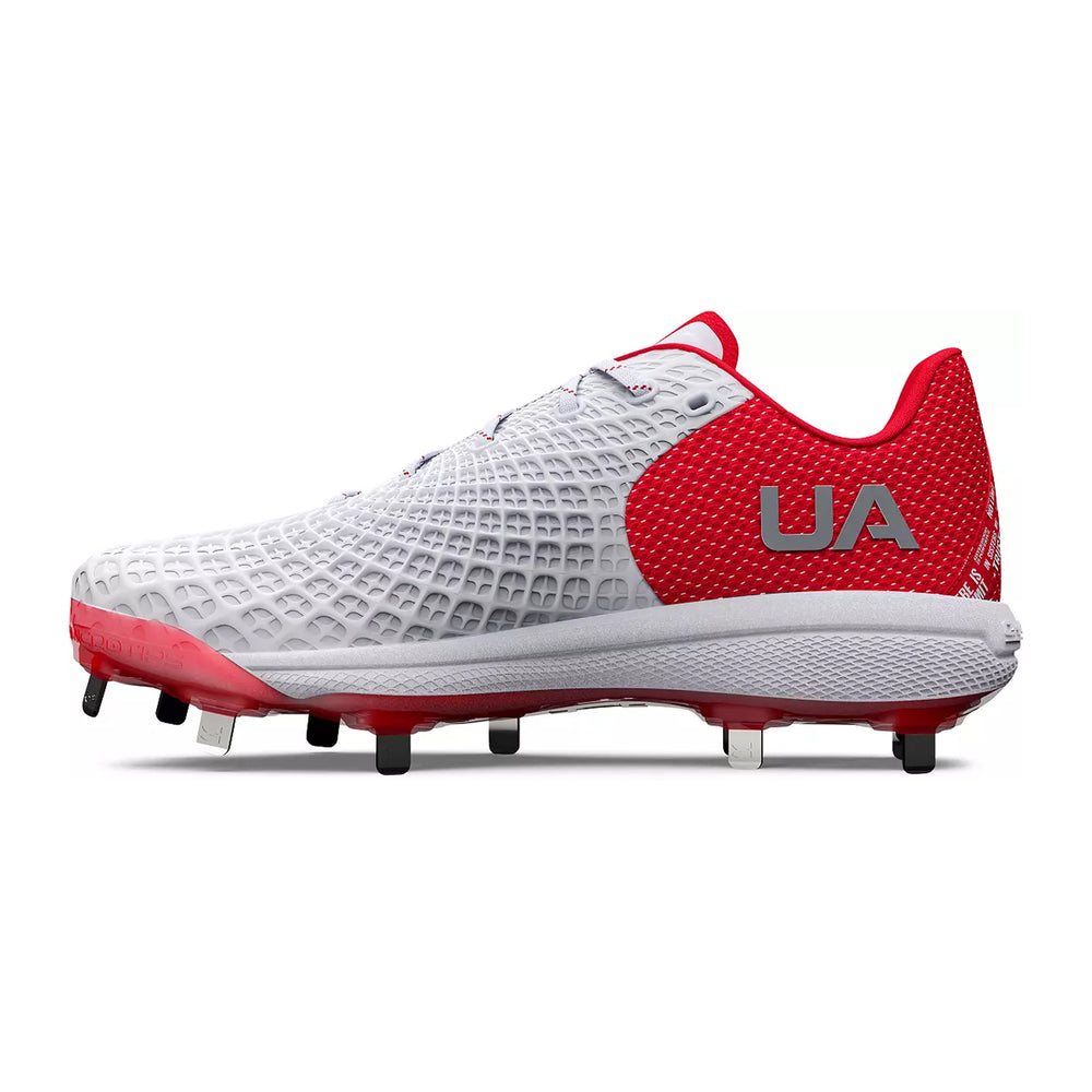 Spikes Softbol Under Armour Glyde 2.0 MT Blanco Rojo Dama