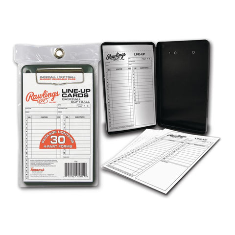 Line Up Beisbol Softbol Rawlings 30 Tarjetas de 17 Jugadores